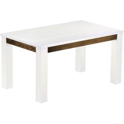 Esstisch 150x90 Rio Classico Snow Eiche massiver Pinien Holztisch - vorgerichtet für Ansteckplatten - Tisch ausziehbar