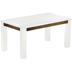 Esstisch 160x90 Rio Classico Snow Eiche massiver Pinien Holztisch - vorgerichtet für Ansteckplatten - Tisch ausziehbar