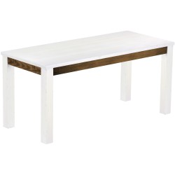 Esstisch 170x73 Rio Classico Snow Eiche massiver Pinien Holztisch - vorgerichtet für Ansteckplatten - Tisch ausziehbar