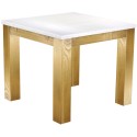 Esstisch 90x90 Rio Classico Brasil Platte weiss massiver Pinien Holztisch - vorgerichtet für Ansteckplatten - Tisch ausziehbar