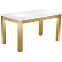 Esstisch 140x80 Rio Classico Brasil Platte weiss massiver Pinien Holztisch - vorgerichtet für Ansteckplatten - Tisch ausziehbar
