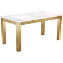 Esstisch 160x80 Rio Classico Brasil Platte weiss massiver Pinien Holztisch - vorgerichtet für Ansteckplatten - Tisch ausziehbar