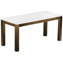 Esstisch 170x73 Rio Classico Eiche Platte weiss massiver Pinien Holztisch - vorgerichtet für Ansteckplatten - Tisch ausziehbar