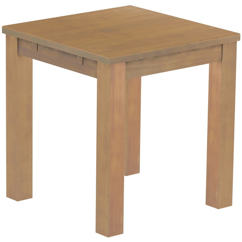 Esstisch 73x73 Rio Classico Eiche natur massiver Pinien Holztisch - vorgerichtet für Ansteckplatten - Tisch ausziehbar