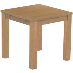 Esstisch 80x80 Rio Classico Eiche natur massiver Pinien Holztisch - vorgerichtet für Ansteckplatten - Tisch ausziehbar