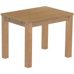 Esstisch 100x73 Rio Classico Eiche natur massiver Pinien Holztisch - vorgerichtet für Ansteckplatten - Tisch ausziehbar