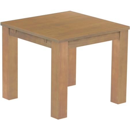 Esstisch 90x90 Rio Classico Eiche natur massiver Pinien Holztisch - vorgerichtet für Ansteckplatten - Tisch ausziehbar