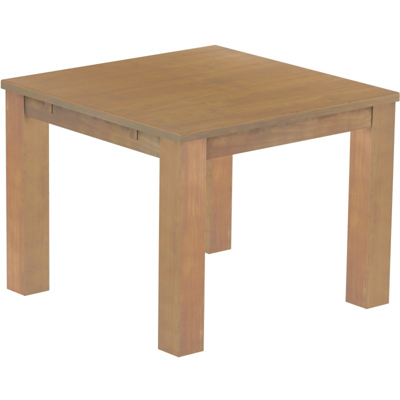 Esstisch 100x100 Rio Classico Eiche natur massiver Pinien Holztisch - vorgerichtet für Ansteckplatten - Tisch ausziehbar