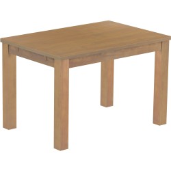 Esstisch 120x80 Rio Classico Eiche natur massiver Pinien Holztisch - vorgerichtet für Ansteckplatten - Tisch ausziehbar