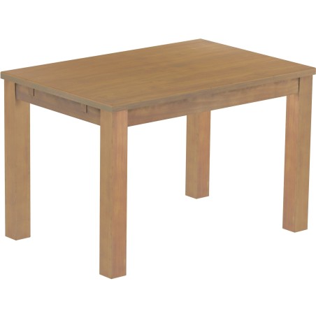 Esstisch 120x80 Rio Classico Eiche natur massiver Pinien Holztisch - vorgerichtet für Ansteckplatten - Tisch ausziehbar