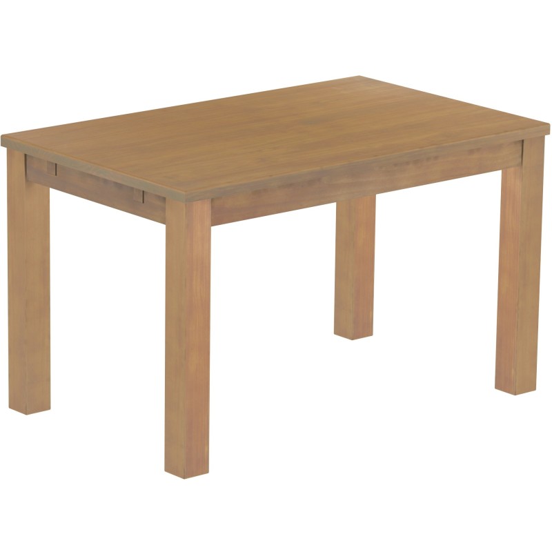 Esstisch 130x80 Rio Classico Eiche natur massiver Pinien Holztisch - vorgerichtet für Ansteckplatten - Tisch ausziehbar