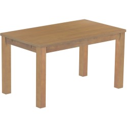 Esstisch 140x80 Rio Classico Eiche natur massiver Pinien Holztisch - vorgerichtet für Ansteckplatten - Tisch ausziehbar