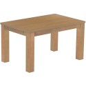 Esstisch 140x90 Rio Classico Eiche natur massiver Pinien Holztisch - vorgerichtet für Ansteckplatten - Tisch ausziehbar