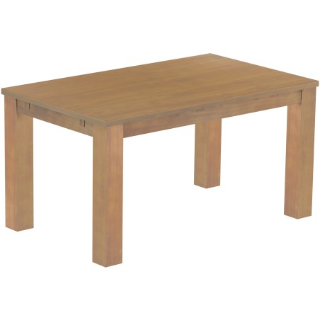 Esstisch 150x90 Rio Classico Eiche natur massiver Pinien Holztisch - vorgerichtet für Ansteckplatten - Tisch ausziehbar
