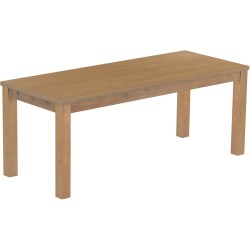 Esstisch 200x80 Rio Classico Eiche natur massiver Pinien Holztisch - vorgerichtet für Ansteckplatten - Tisch ausziehbar