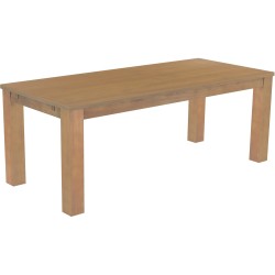 Esstisch 208x90 Rio Classico Eiche natur massiver Pinien Holztisch - vorgerichtet für Ansteckplatten - Tisch ausziehbar