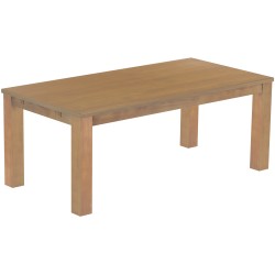 Esstisch 200x100 Rio Classico Eiche natur massiver Pinien Holztisch - vorgerichtet für Ansteckplatten - Tisch ausziehbar