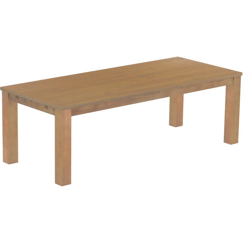 Esstisch 240x100 Rio Classico Eiche natur massiver Pinien Holztisch - vorgerichtet für Ansteckplatten - Tisch ausziehbar