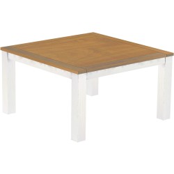 Esstisch 140x140 Rio Classico Eiche natur weiss massiver Pinien Holztisch - Tischplatte mit Sperrholzeinlage