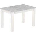 Esstisch 120x73 Rio Classico Beton Weiss massiver Pinien Holztisch - vorgerichtet für Ansteckplatten - Tisch ausziehbar