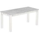 Esstisch 170x73 Rio Classico Beton Weiss massiver Pinien Holztisch - vorgerichtet für Ansteckplatten - Tisch ausziehbar