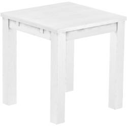 Esstisch 73x73 Rio Classico Schneeweiss massiver Pinien Holztisch - vorgerichtet für Ansteckplatten - Tisch ausziehbar