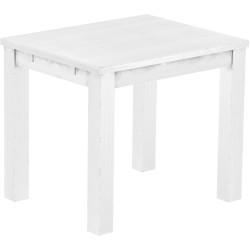 Esstisch 90x73 Rio Classico Schneeweiss massiver Pinien Holztisch - vorgerichtet für Ansteckplatten - Tisch ausziehbar