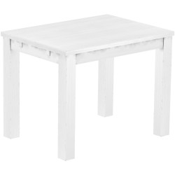 Esstisch 100x73 Rio Classico Schneeweiss massiver Pinien Holztisch - vorgerichtet für Ansteckplatten - Tisch ausziehbar