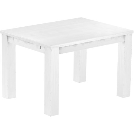 Esstisch 120x90 Rio Classico Schneeweiss massiver Pinien Holztisch - vorgerichtet für Ansteckplatten - Tisch ausziehbar
