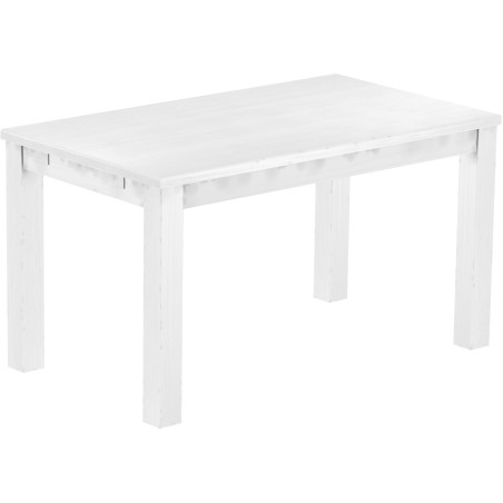 Esstisch 140x80 Rio Classico Schneeweiss massiver Pinien Holztisch - vorgerichtet für Ansteckplatten - Tisch ausziehbar