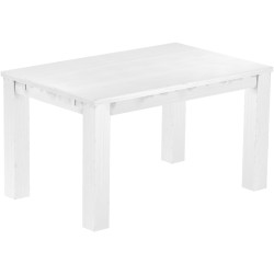 Esstisch 140x90 Rio Classico Schneeweiss massiver Pinien Holztisch - vorgerichtet für Ansteckplatten - Tisch ausziehbar