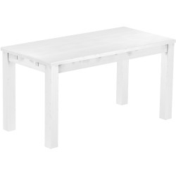 Esstisch 150x73 Rio Classico Schneeweiss massiver Pinien Holztisch - vorgerichtet für Ansteckplatten - Tisch ausziehbar