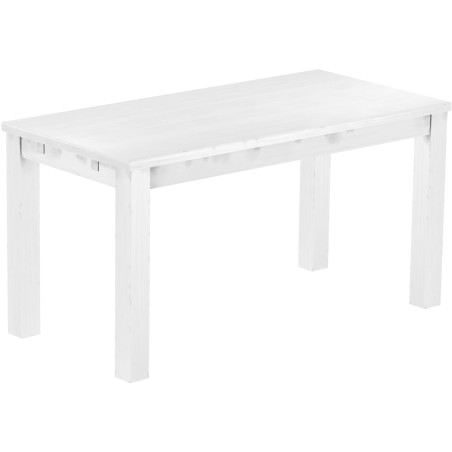 Esstisch 150x73 Rio Classico Schneeweiss massiver Pinien Holztisch - vorgerichtet für Ansteckplatten - Tisch ausziehbar