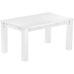 Esstisch 150x90 Rio Classico Schneeweiss massiver Pinien Holztisch - vorgerichtet für Ansteckplatten - Tisch ausziehbar