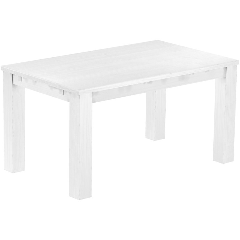 Esstisch 150x90 Rio Classico Schneeweiss massiver Pinien Holztisch - vorgerichtet für Ansteckplatten - Tisch ausziehbar