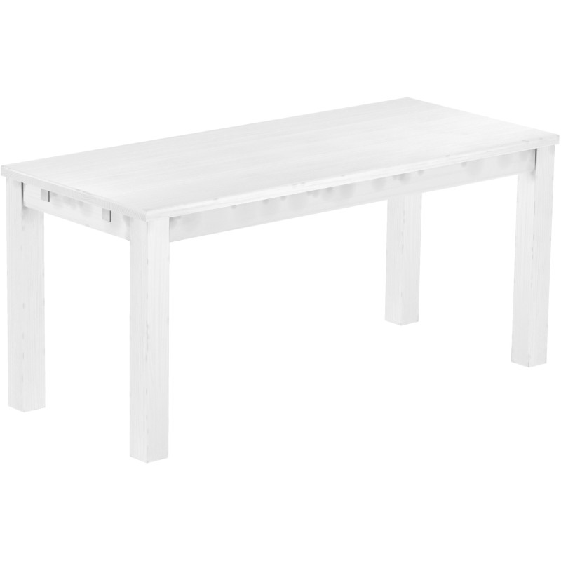 Esstisch 170x73 Rio Classico Schneeweiss massiver Pinien Holztisch - vorgerichtet für Ansteckplatten - Tisch ausziehbar