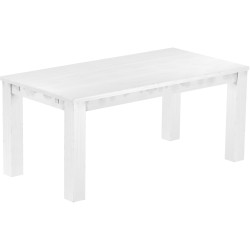Esstisch 180x90 Rio Classico Schneeweiss massiver Pinien Holztisch - vorgerichtet für Ansteckplatten - Tisch ausziehbar