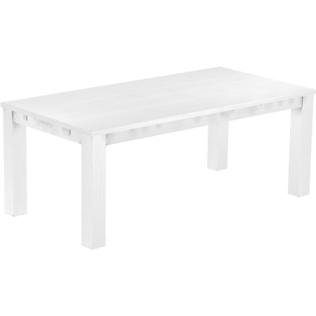 Esstisch 200x100 Rio Classico Schneeweiss massiver Pinien Holztisch - vorgerichtet für Ansteckplatten - Tisch ausziehbar