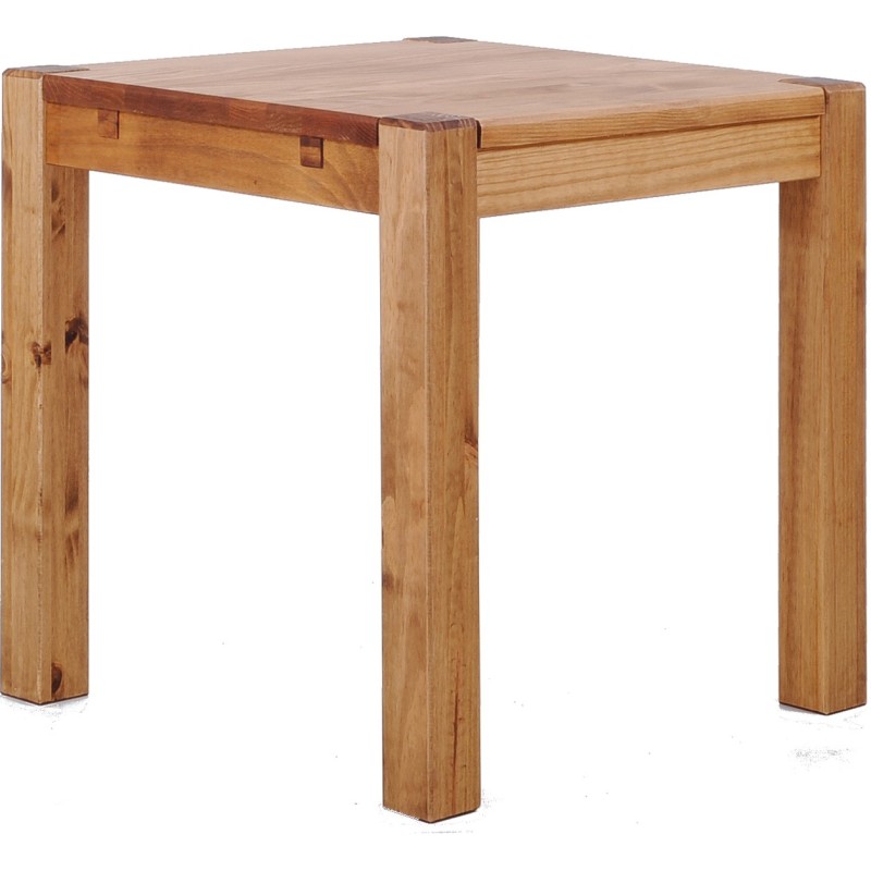 Esstisch 73x73 Rio Kanto Brasil massiver Pinien Holztisch - vorgerichtet für Ansteckplatten - Tisch ausziehbar
