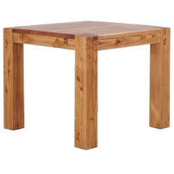 Esstisch 100x100 Rio Kanto Brasil massiver Pinien Holztisch - vorgerichtet für Ansteckplatten - Tisch ausziehbar