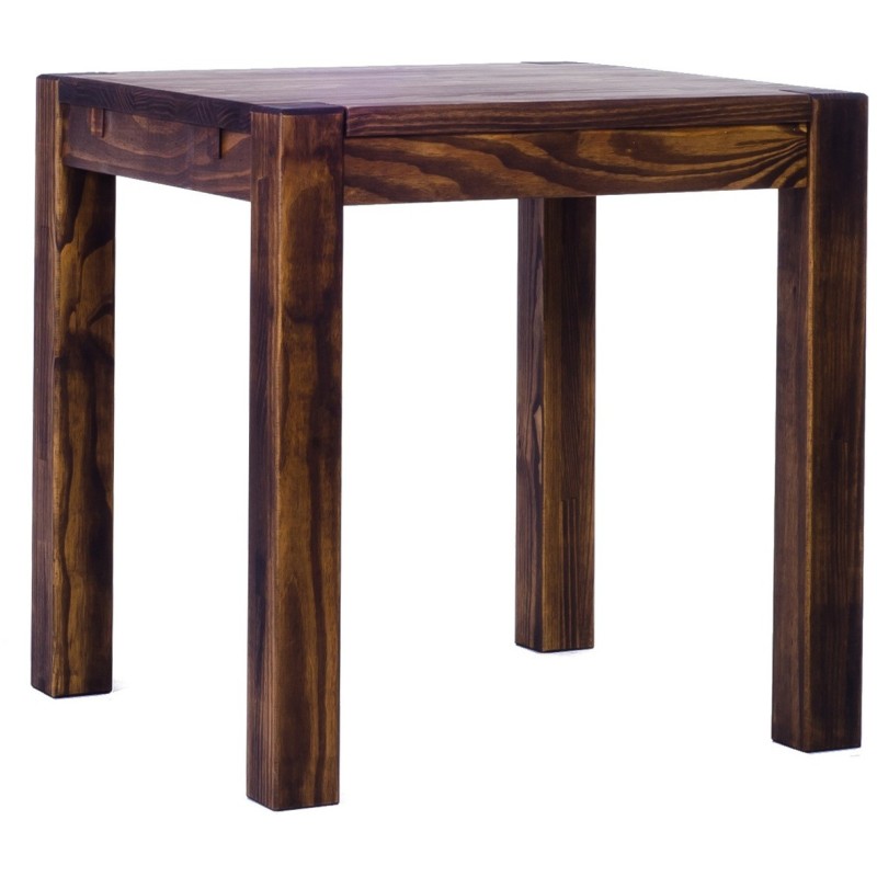 Esstisch 73x73 Rio Kanto Eiche antik massiver Pinien Holztisch - vorgerichtet für Ansteckplatten - Tisch ausziehbar