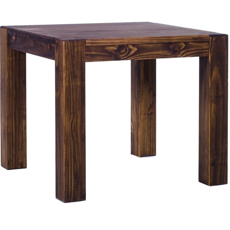 Esstisch 100x100 Rio Kanto Eiche antik massiver Pinien Holztisch - vorgerichtet für Ansteckplatten - Tisch ausziehbar