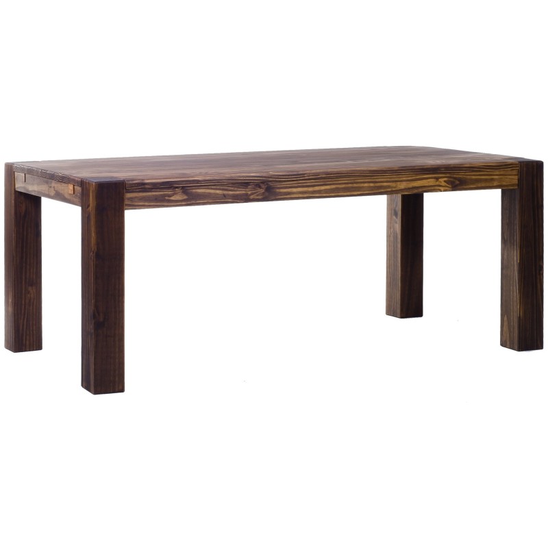 Esstisch 208x90 Rio Kanto Eiche antik massiver Pinien Holztisch - vorgerichtet für Ansteckplatten - Tisch ausziehbar