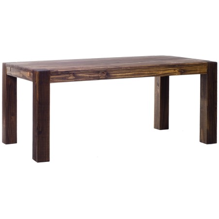 Esstisch 200x100 Rio Kanto Eiche antik massiver Pinien Holztisch - vorgerichtet für Ansteckplatten - Tisch ausziehbar