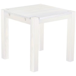 Esstisch 80x80 Rio Kanto Pinie Weiss massiver Pinien Holztisch - vorgerichtet für Ansteckplatten - Tisch ausziehbar