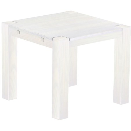 Esstisch 90x90 Rio Kanto Pinie Weiss massiver Pinien Holztisch - vorgerichtet für Ansteckplatten - Tisch ausziehbar