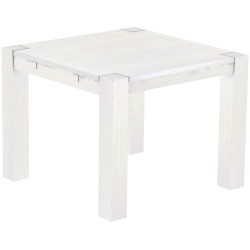 Esstisch 100x100 Rio Kanto Pinie Weiss massiver Pinien Holztisch - vorgerichtet für Ansteckplatten - Tisch ausziehbar