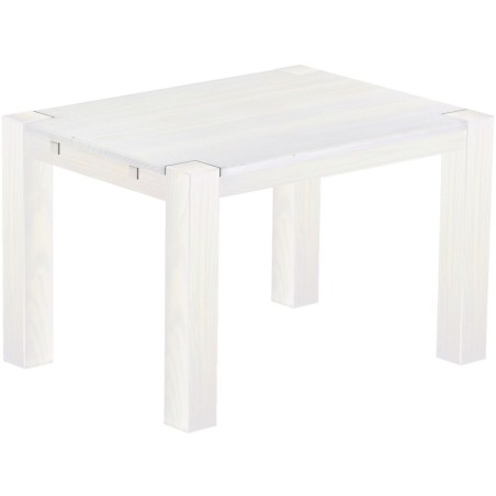 Esstisch 120x90 Rio Kanto Pinie Weiss massiver Pinien Holztisch - vorgerichtet für Ansteckplatten - Tisch ausziehbar