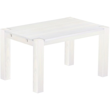 Esstisch 140x90 Rio Kanto Pinie Weiss massiver Pinien Holztisch - vorgerichtet für Ansteckplatten - Tisch ausziehbar