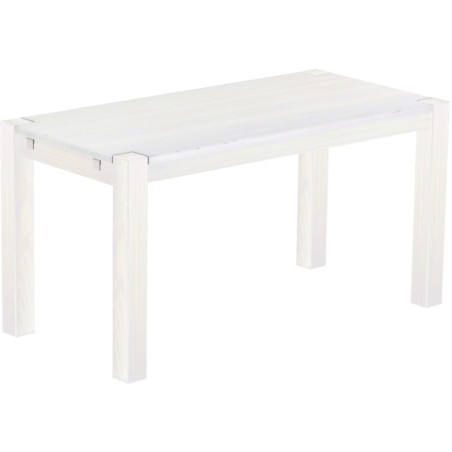 Esstisch 150x73 Rio Kanto Pinie Weiss massiver Pinien Holztisch - vorgerichtet für Ansteckplatten - Tisch ausziehbar